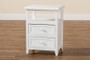 "FZCB190808-White Wooden-2DW-NS" Baxton Studio Karsen Modern and Contemporary White Finished Wood 2-Drawer Nightstand
