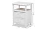 "FZCB190808-White Wooden-2DW-NS" Baxton Studio Karsen Modern and Contemporary White Finished Wood 2-Drawer Nightstand