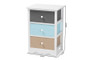 "FZC180826-Multi Colored-NS" Baxton Studio Kalila Modern and Contemporary White and Multi-Colored Finished Wood 3-Drawer Nightstand