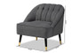 "HH-022-Velvet Grey-Chair" Baxton Studio Ellard Modern and Contemporary Grey Velvet Fabric Upholstered and Two-Tone Dark Brown and Gold Finished Wood Accent Chair