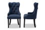 "HH-041-Velvet Navy Blue-DC" Baxton Studio Fabre Modern Transitional Navy Blue Velvet Fabric Upholstered and Dark Brown Finished Wood 2-Piece Dining Chair Set
