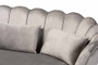 "DC-02T-Shiny Velvet Light Grey-Sofa" Baxton Studio Genia Contemporary Glam and Luxe Grey Velvet Fabric Upholstered and Gold Metal Sofa