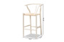 "Y-BAR-W-White/Rope-Wishbone-Stool" Baxton Studio Paxton Modern and Contemporary White Finished Wood 2-Piece Bar Stool Set