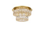 Monroe Led Light Gold Flush Mount Clear Royal Cut Crystal "3503F18L2G"