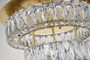 Monroe Led Light Gold Flush Mount Clear Royal Cut Crystal "3503F18L2G"