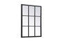 Metal Windowpane Mirror 28 Inch X 36 Inch In Black "MR622836BK"