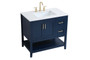 36 Inch Single Bathroom Vanity In Blue "VF16036BL"