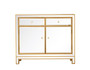 Nightstand 2 Drawers 2 Doors 38In. W X 12In. D X 32In. H In Gold "MF72002G"