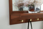 Entryway Mirror With Shelf 34 Inch X 21 Inch In Pecan "MR503421PE"