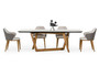 "VGCSDT-19078-WAL-DT" VIG Modrest James - Contemporary Walnut & White Dining Table