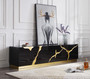 "VGVCTV1801-BLK-TV" VIG Modrest Aspen - Modern Black & Gold Tv Stand