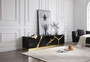 "VGVCTV1801-BLK-TV" VIG Modrest Aspen - Modern Black & Gold Tv Stand