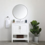 30 Inch Single Bathroom Vanity In White With Backsplash "VF16030WH-BS"