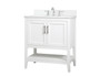 30 Inch Single Bathroom Vanity In White With Backsplash "VF16030WH-BS"