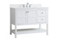 42 Inch Single Bathroom Vanity In White With Backsplash "VF16442WH-BS"