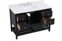 48 Inch Single Bathroom Vanity In Black With Backsplash "VF16448BK-BS"