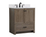 30 Inch Single Bathroom Vanity In Weathered Oak With Backsplash "VF2830WO-BS"