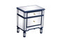 24 Inch Mirrored End Table In Blue "MF6-1016BL"