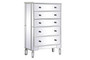 33 Inch Mirrored 5 Drawer Chest In Antique White "MF6-1026AW"