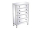 33 Inch Mirrored 5 Drawer Chest In Antique White "MF6-1026AW"