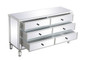 60 Inch Mirrored 6 Drawer Chest In Antique White "MF6-1036AW"