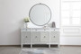 72 Inch Mirrored Credenza In Antique White "MF6-2111AW"