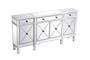 72 Inch Mirrored Credenza In Antique White "MF6-2111AW"