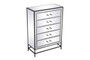 48 Inch Mirrored 6 Drawers Chest In Black "MF73017BK"