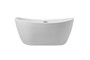 54 Inch Soaking Double Slipper Bathtub In Glossy White "BT10354GW"