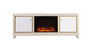 Reflexion 72 In. Mirrored Tv Stand With Wood Fireplace In Gold "MF70172G-F1"