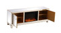 Reflexion 72 In. Mirrored Tv Stand With Wood Fireplace In Gold "MF70172G-F1"