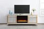 Reflexion 72 In. Mirrored Tv Stand With Crystal Fireplace In Gold "MF70172G-F2"