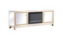 Reflexion 72 In. Mirrored Tv Stand With Crystal Fireplace In Gold "MF70172G-F2"