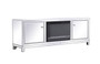 Reflexion 72 In. Mirrored Tv Stand With Crystal Fireplace In Antique Silver "MF70172S-F2"