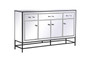 James 60 In. Mirrored Credenza In Black "MF72060BK"