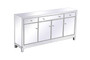 Reflexion 72 In. Mirrored Credenza In Antique Silver "MF72072S"