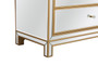 Reflexion 72 In. Mirrored Six Drawer Chest In Gold "MF73672G"