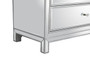 Reflexion 72 In. Mirrored Six Drawer Chest In Antique Silver "MF73672S"