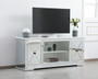 Modern 60 In. Mirrored Tv Stand In Antique White "MF60160AW"