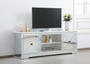 Modern 72 In. Mirrored Tv Stand In Antique White "MF60172AW"