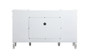 Contempo 60 In. Mirrored Credenza With Crystal Fireplace In Antique White "MF61060AW-F2"