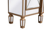 Contempo 60 In. Mirrored Credenza With Wood Fireplace In Antique Gold "MF61060G-F1"