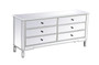 Contempo 72 In. Mirrored Chest In Antique White "MF63672AW"