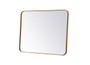 Soft Corner Metal Rectangular Mirror 24X32 Inch In Brass "MR802432BR"
