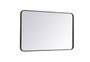Soft Corner Metal Rectangular Mirror 24X40 Inch In Black "MR802440BK"