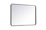 Soft Corner Metal Rectangular Mirror 28X42 Inch In Black "MR802842BK"