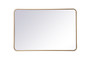 Soft Corner Metal Rectangular Mirror 28X42 Inch In Brass "MR802842BR"