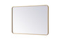 Soft Corner Metal Rectangular Mirror 28X42 Inch In Brass "MR802842BR"