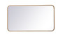Soft Corner Metal Rectangular Mirror 20X36 Inch In Brass "MR802036BR"