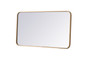 Soft Corner Metal Rectangular Mirror 20X36 Inch In Brass "MR802036BR"
